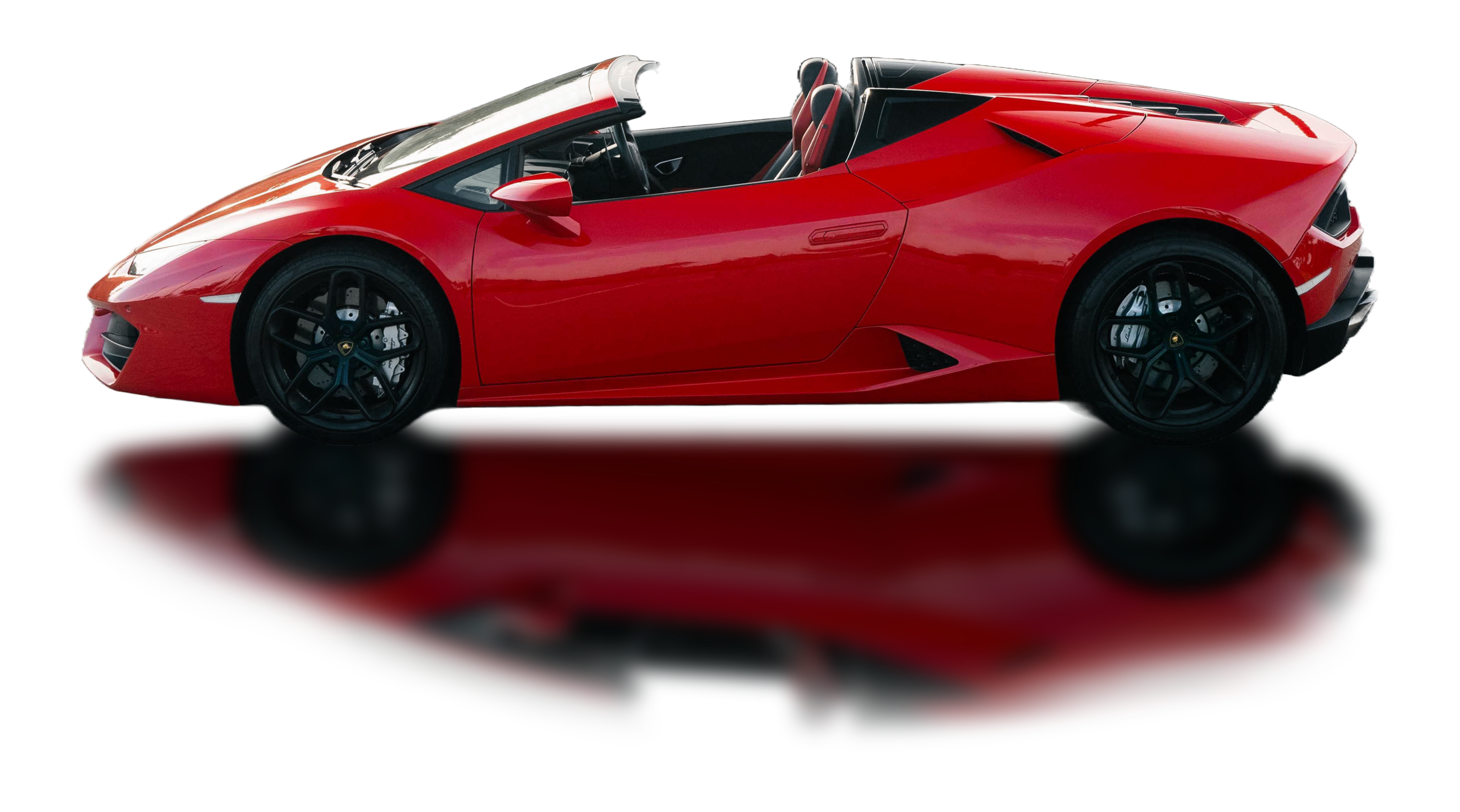 Red Lamborghini Huracán Spyder side profile